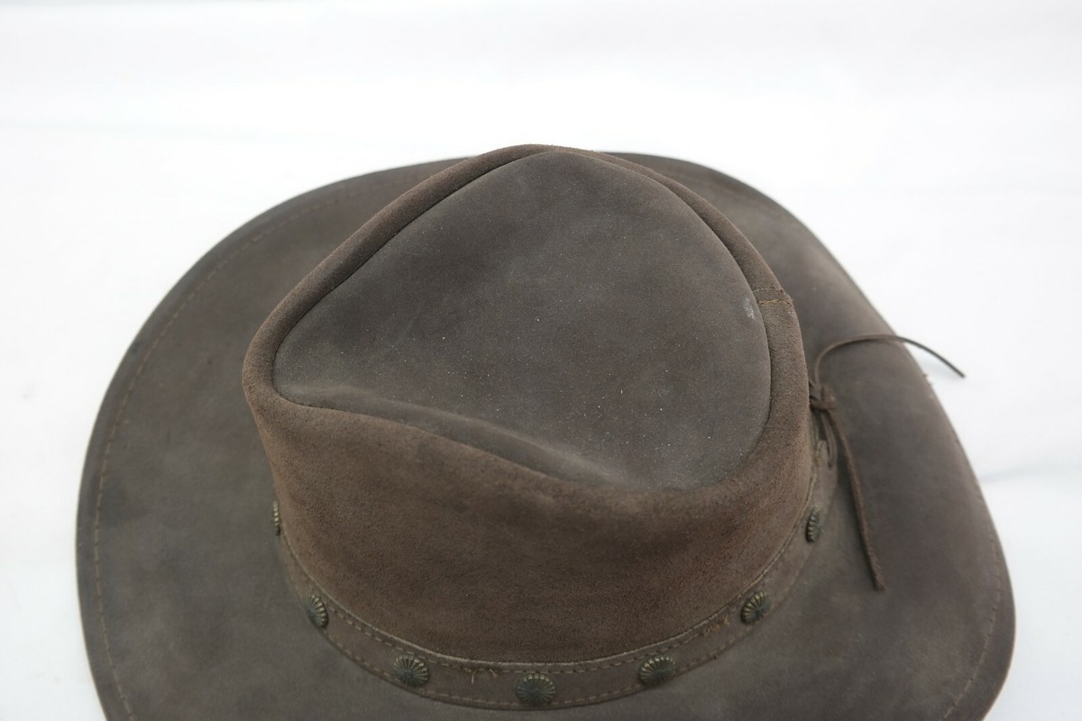 Chapeau Cowboy Minnetonka En Cuir Véritable Marron Taille L – Occasion Excellent état, Style Western
