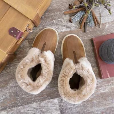 Herren & Damen Lammfell Hausschuhe Alaska Cognac Reißverschluss echtes Schaffell - Bild 1 von 4