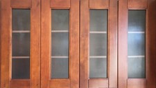 ALL WOOD KITCHEN CABINETS DOOR WITH FROSTED GLASS, DOOR ONLY
