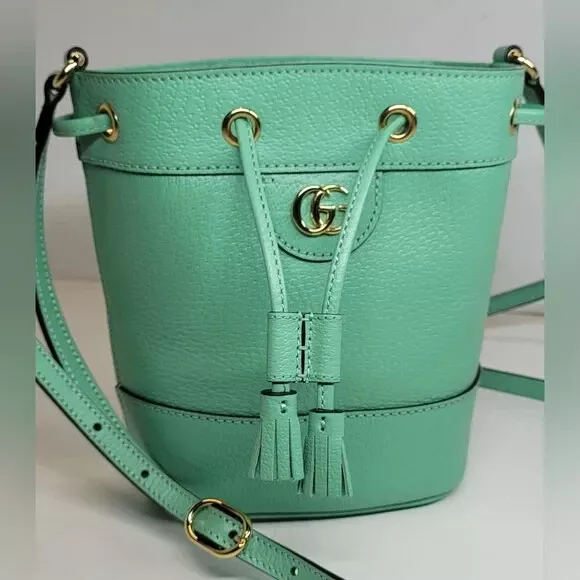 🔥Gucci Ophidia Teal Leather Bucket Bag🔥