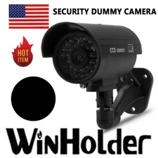 Security Dummy CCTV Camera Outdoor Indoor Flashing IR Red LED CCD Camera Black