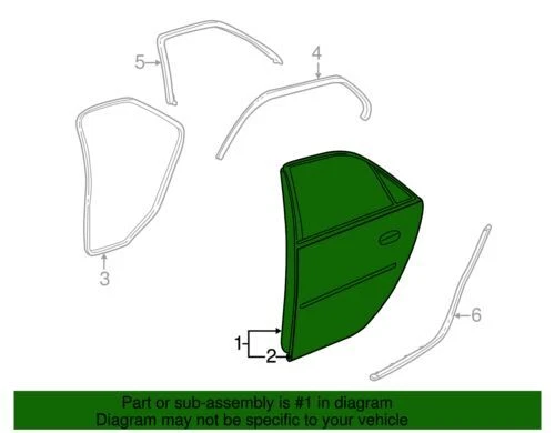 Genuine GM 2003-2007 Cadillac CTS Rear Passenger Side Door Shell 19120494 - Изображение 2 из 2
