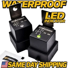 (2 Pack) AT75769  40a WaterProof Relay fits Hella John Deere w/LED INDICATOR