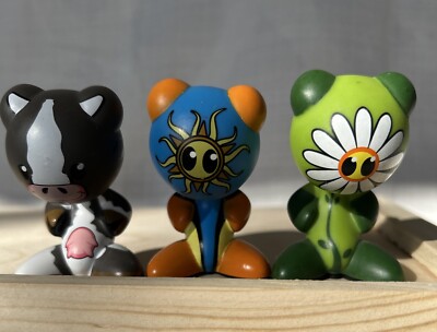 UB Funkey Funkies Lot Of 3 Figures U.B. Funkeys Game Toy Cow Green Sprout Island