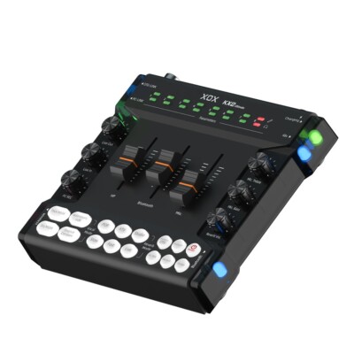 Audio interface with battery, Sound card for Pc/Phone Live Streaming Sing Gaming