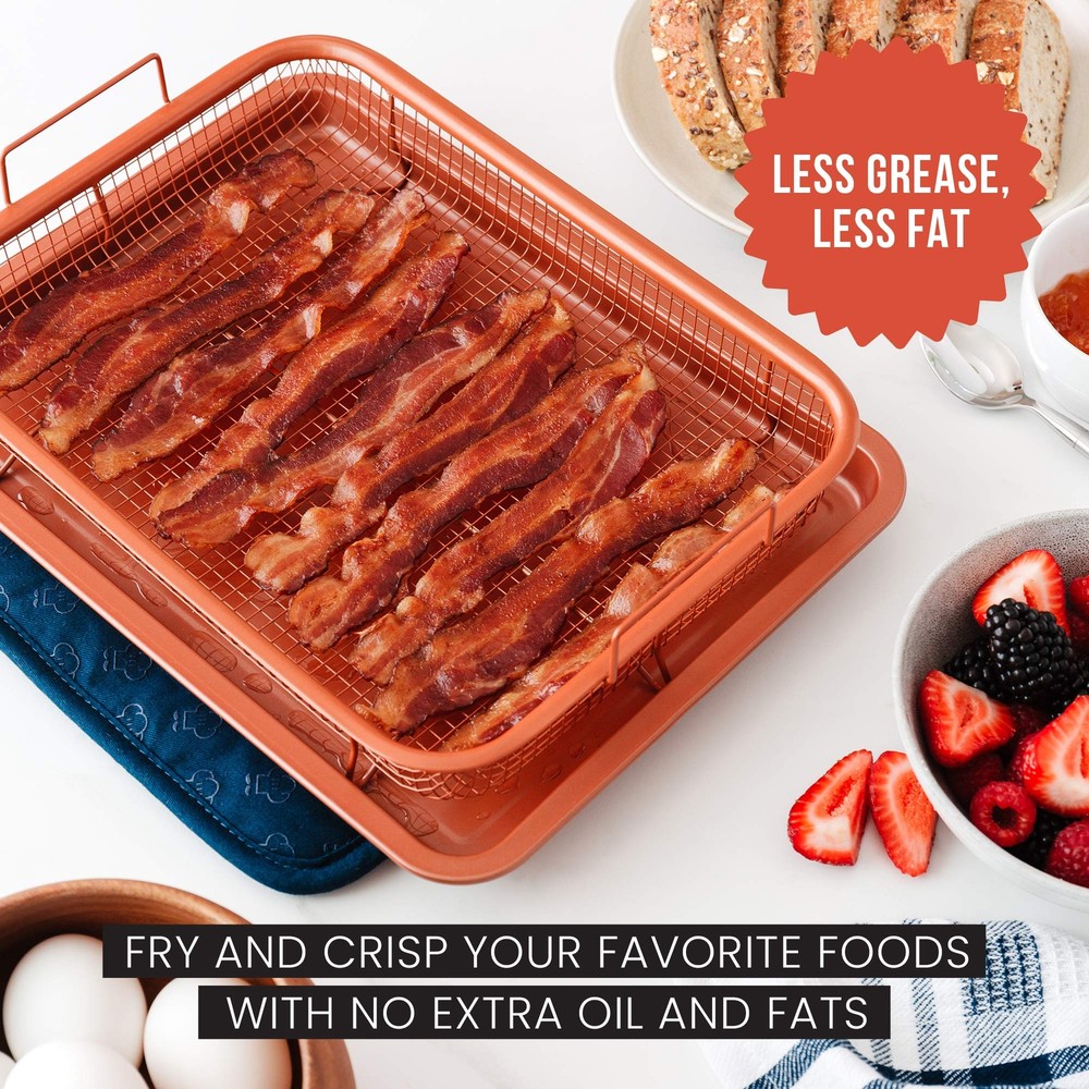 Copper Air Fryer Tray for Toaster Oven and Convection Baking