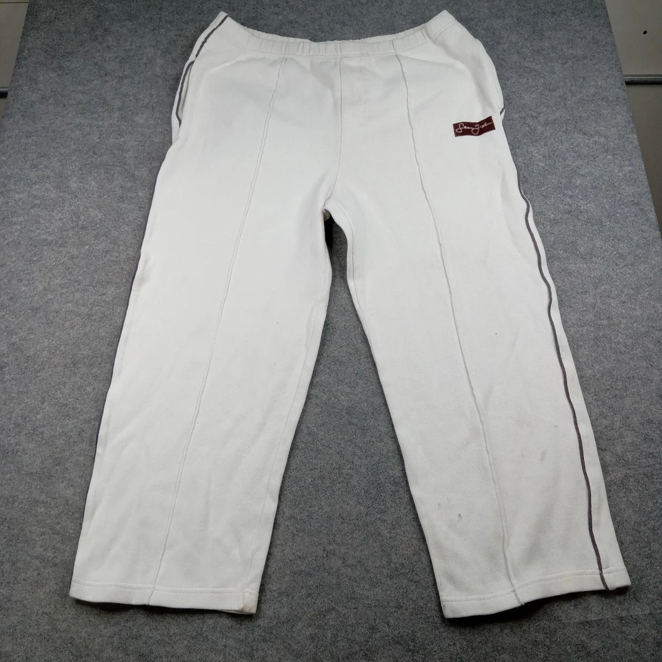 Conjunto de chándal Sean John para hombre 2XL blanco borgoña chaqueta con cremallera pantalones jogger Diddy Foto 4 de 4