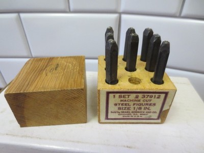 Vintage Sears Roebuck 37912 Machine Cut Steel Number Punch Figures- 1/8 In. READ