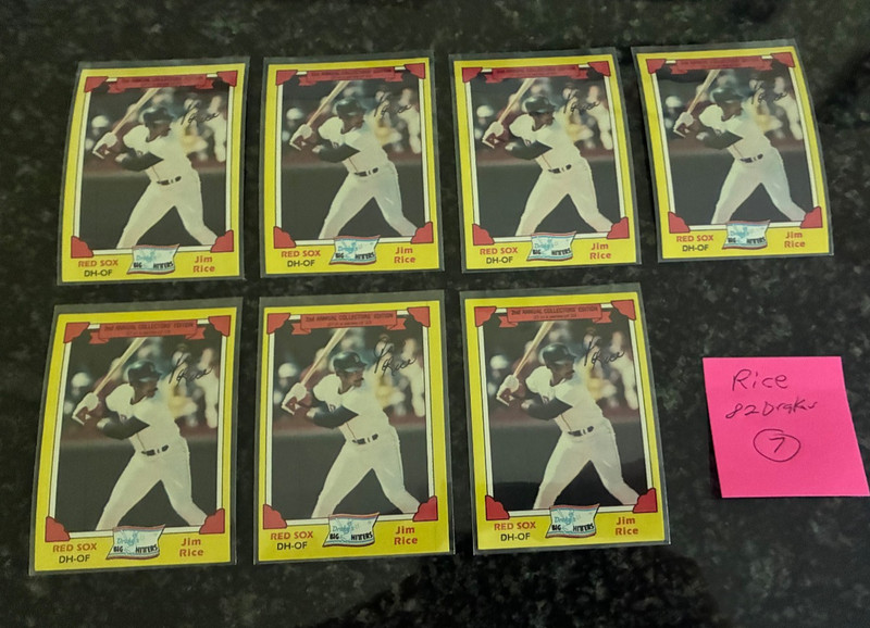 1982 Drake's Baseball #27 JIM RICE.............7 TOTAL