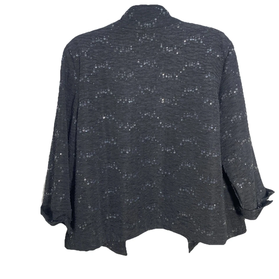 Blazer Dressbarn Mujer X-Grande Negro Lentejuelas Formal Negro Corbata Vacaciones Vegas Foto 2 de 4