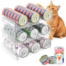 Heavy-Duty Cat Can Organizer for Multiple Sizes, Transparent Wet Cat Food Sto...