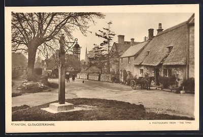 Stanton, Straßenpartie mit Laterne, Ansichtskarte 