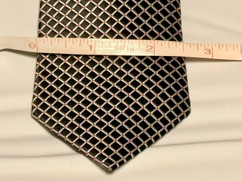Совершенно Q мужской официальный галстук 59 «Lx2.5» W черный/белый галстук клетчатый микрофибры - Изображение 4 из 4