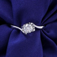 2Ct Lab-Created Diamond Solitaire Wedding Engagement Ring 14K White Gold Plated