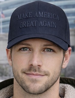 Make America Great Again Black Embroidery Black Flex Fit Hat Trump