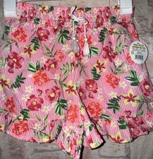 Girls Floral Ruffle Shorts Pull-On Comfortable Floral Shorts Size 10/12