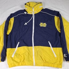 VTG 90s University Michigan Wolverines Logo Athletic Windbreaker Jacket Sz. L
