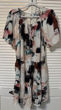 Dress Womens Extra Large Painted Print Short Sleeve Cottage Summer