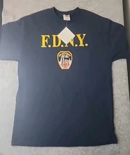 NWT F.D.N.Y. City Of New York Fire Department Navy Blue T-Shirt Size Large  FDNY