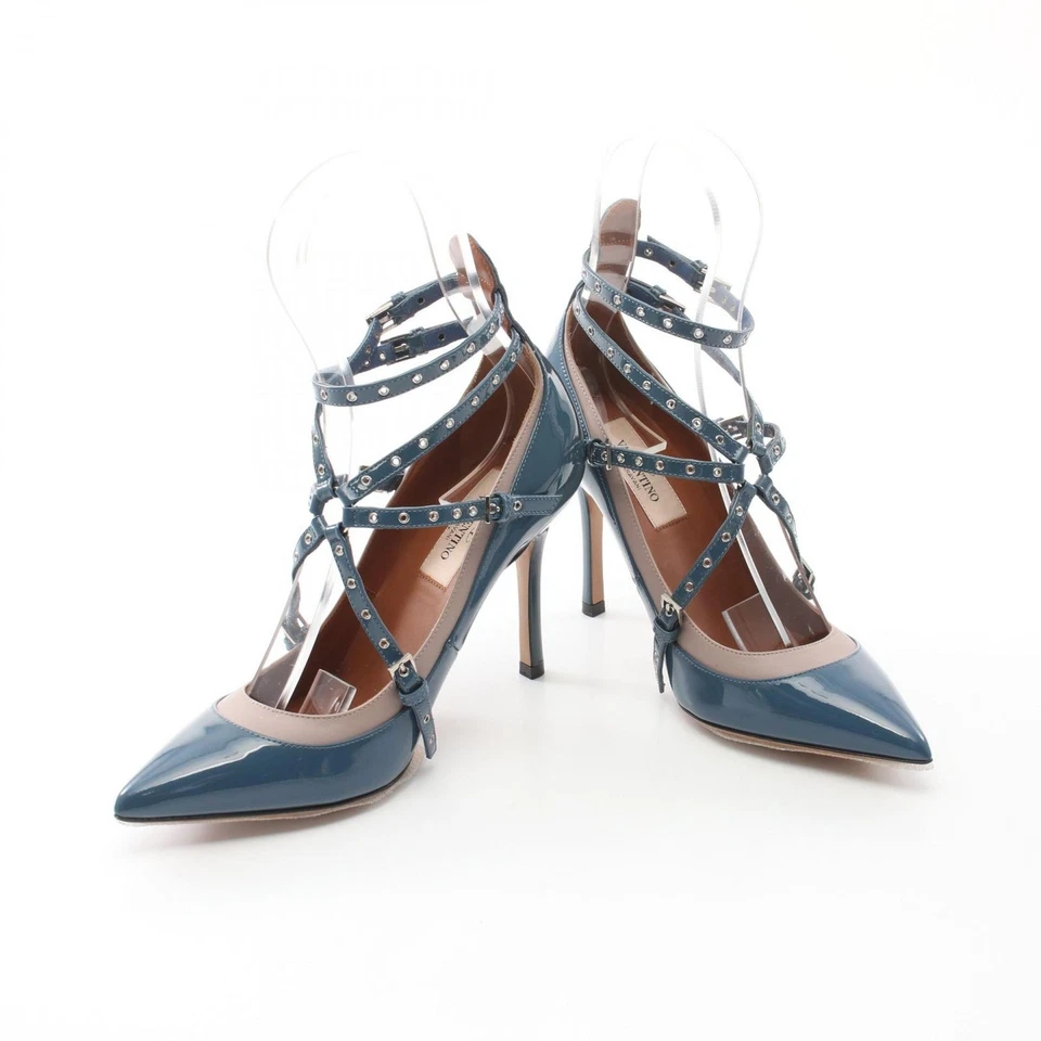 Auténticos zapatos de tacón Valentino Garavani charol azul EU35.5/US5.5 Foto 3 de 4