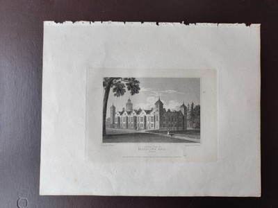 ANTIQ. ORIG. S/W ENGR.-LANDSC./ARCHITECT.-BLICKLING HALL, NORFOLK-1820