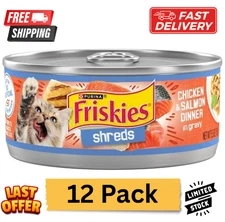 12 pack Purina Friskies Shreds, Chicken and Salmon Dinner in Gravy, Wet Cat Food