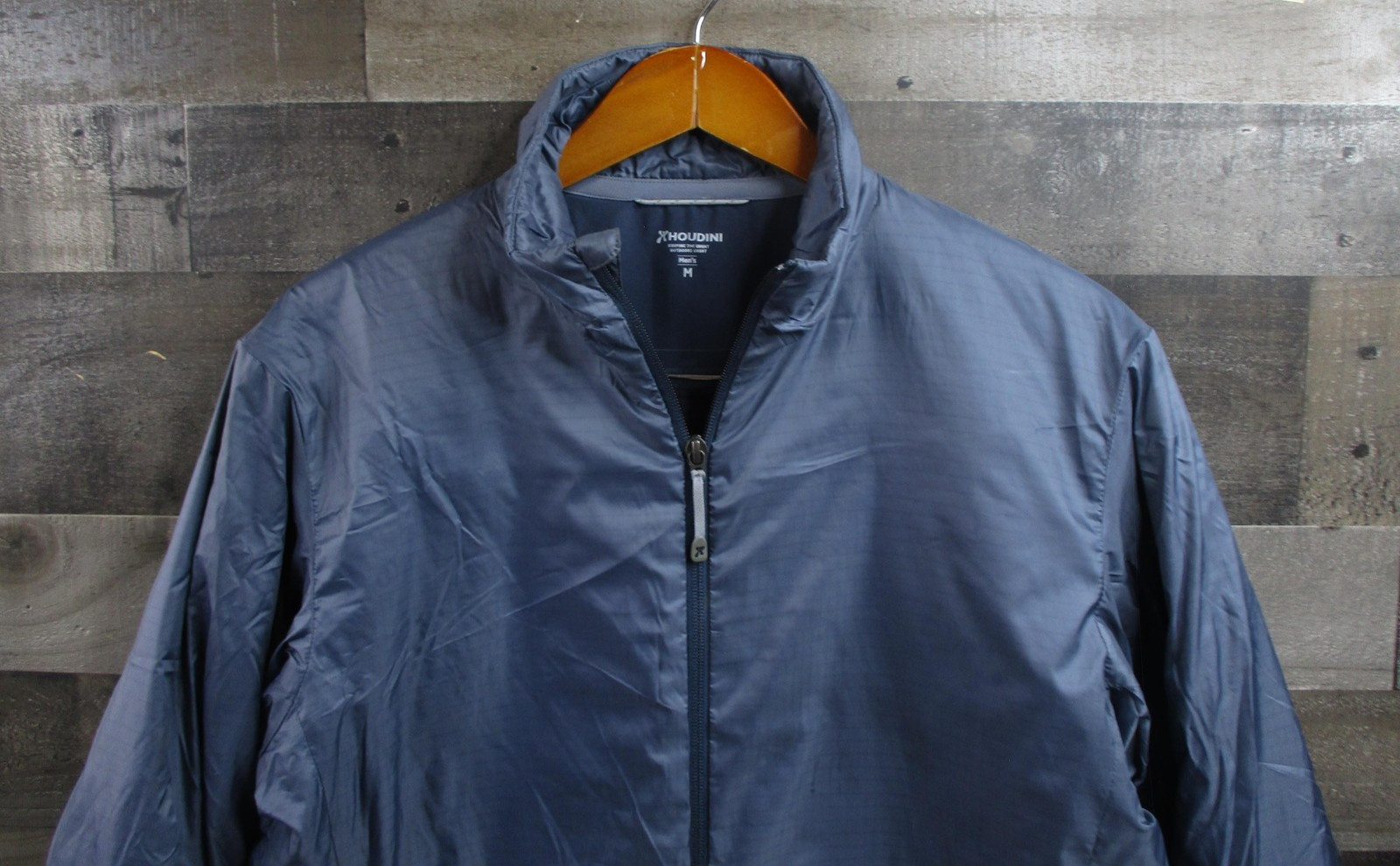 Chaqueta Houdini Up Para Hombre Azul Medio Primaloft Cremallera Completa Embalable Aislante Puffer