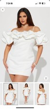 Fashion Nova “Lola Mini Dress - White” New