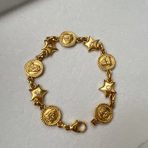 Bracciale stella Istante by Versace tono oro unisex pezzo raro vintage 19 cm