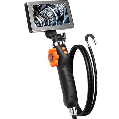 5'' IPS 8X Zoom 6.4mm Lens 180° Two-Way Articulating Borescope Endoscope