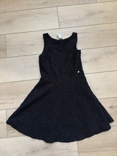 Guess Kids Black Plaid Textured Shimmer Fit Flare Dress Medium 10 12