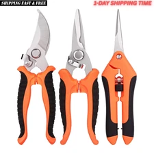 3 Pcs Garden Shears Stainless Steel Gardening Scissors Pruning Shears for Garden