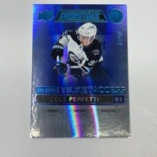 2021 Upper Deck Credentials Debut Ticket Access Blue /99 Cole Perfetti Rookie RC
