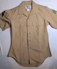 Defense Logistics Agency Shirt 15 Khaki Mens Marines Navy Uniform Shirt