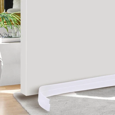 3.3ft Boudure de Porte Anti-Courant d'Air, 2 Bandes Adhésives 5cm blanc - Photo 1/4