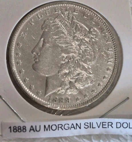 1888-P AU Morgan Silver Dollar~NO RESERVE~ HIGH BID WINS PRIVATE COLLECTION#1698