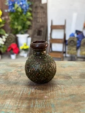 Vintage Rare Made Iron Small Hand Painted Storage Kalash Home Decorative Pot