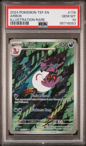 2024 POKEMON TEF EN-TEMPORAL FORCES ILLUSTRATION RARE #176 ARBOK PSA 10