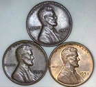1956 57 58 P 1C Lincoln Wheat Cent (3 Coins) 24wc1025