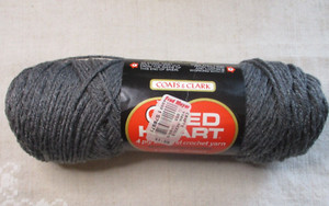 vintage Red Heart 4 Ply knit and crochet yarn, Charcoal, 3.5 oz, Orlon Acrylic