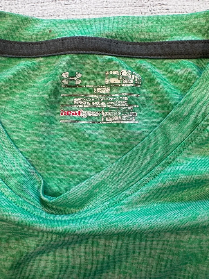 Under Armour Fish Shirt Mens Medium Green Rashguard Fishing Sun Protection - Image 3 of 4