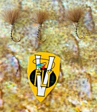 3 V Fly Size 12 Ultimate CDC Yellow Owl Emerger Trout Dry Flies