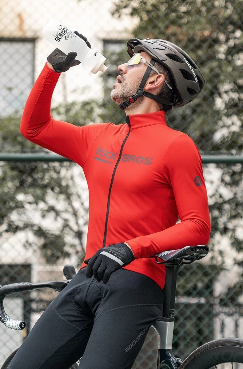 ROCKBROS Winter Fleece Thermal Cycling Jacket Suit Bike Jersey