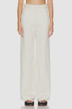 with tags GABRIELA HEARST Women Ivory Norman WideLeg Belted Pants Size 4 G2U