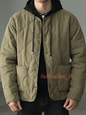Mens New Quilted Liner Jacket Retro Cotton Collarless Work Mens New Quilted Liner Jacket Retro Cotton Collarless Work