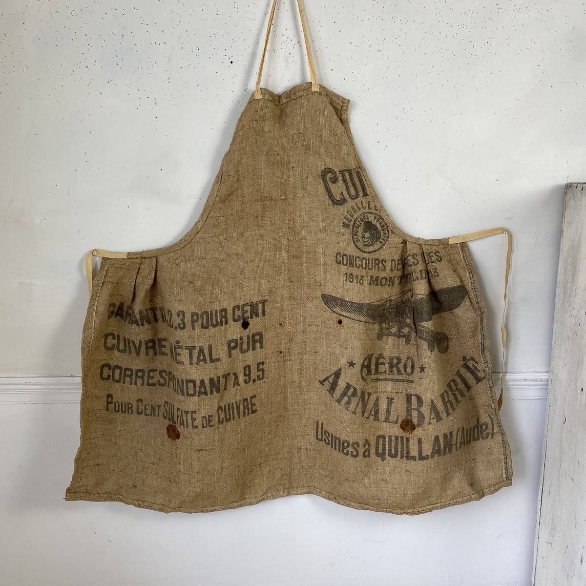 Vintage Apron Jute Hessian grainsack grain sack textile RARE