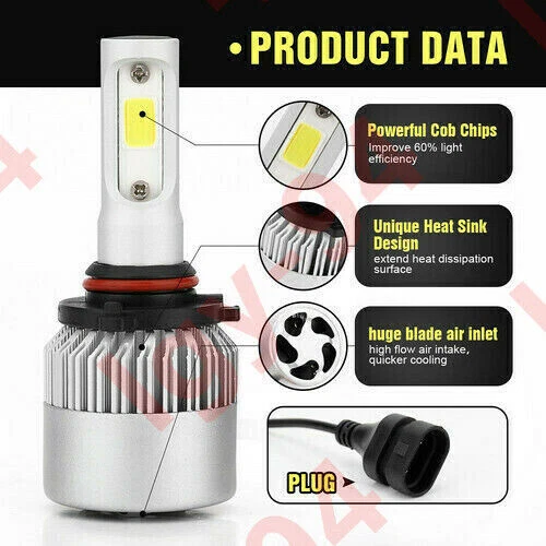 9007 HB5 6000K White Hi/Low LED Headlight Kit for MITSUBISHI Endeavor 2004-2011 - Image 3 of 4