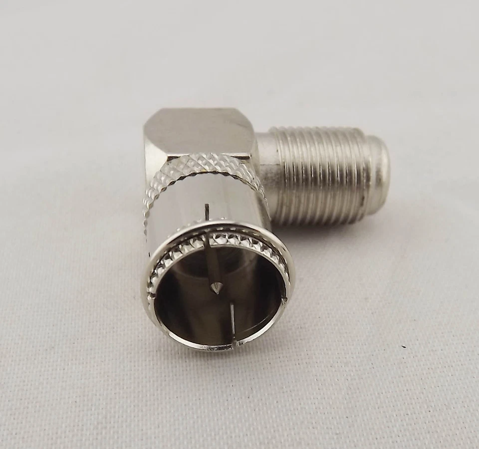 1pcs Quick F TV Male To F Female In Series Right Angle Coax RF Adapter Connector - Image 3 of 4