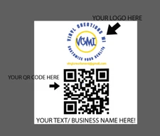Custom QR Code Stickers Labels With Logo PICK YOUR COLOR And Your Custom Text -3
