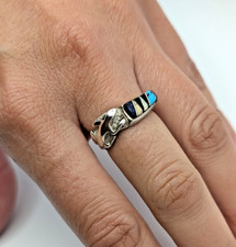 Vintage Sterling Silver George Lasiloo Turquoise Gecco Ring